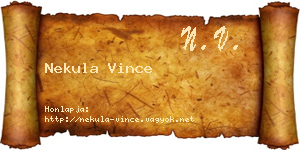 Nekula Vince névjegykártya